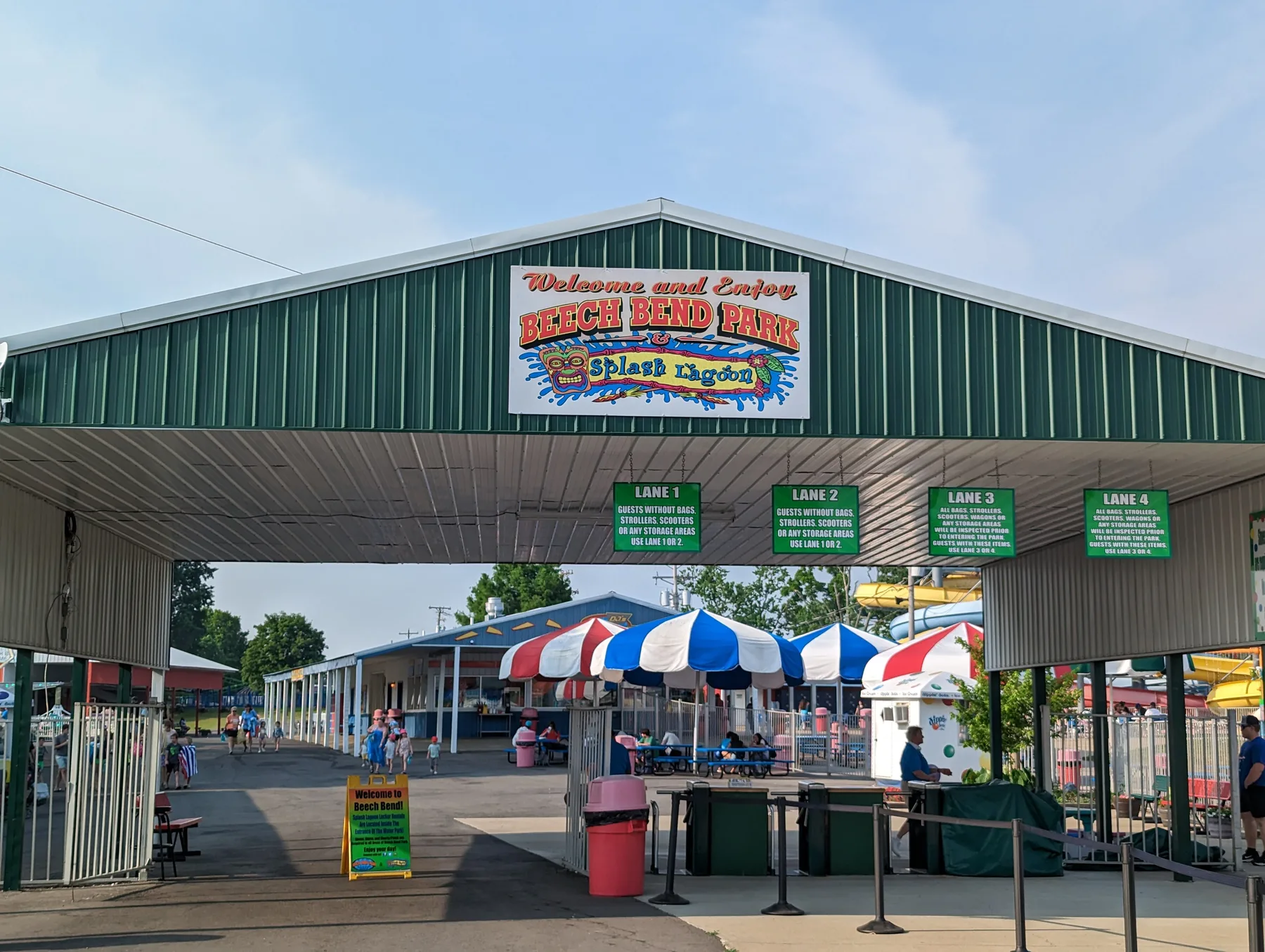 The entrance gate at Beech Bend Park in Bowling Green, which holds a July 4 fireworks show