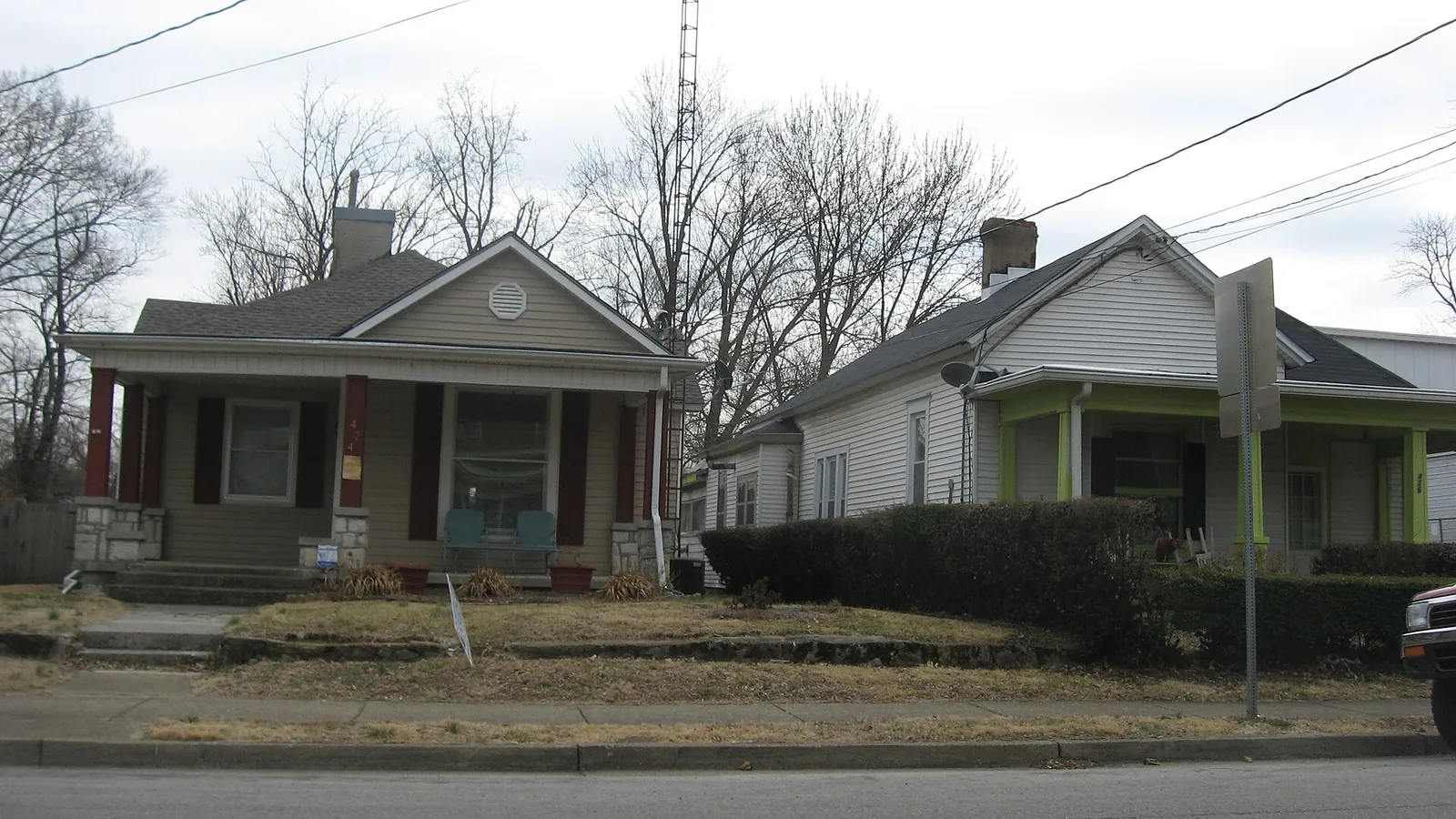 Historic houses in the 400 block of State Street in the Shake Rag Historic District, home of White Squirrel Brewery and Shake Rag Bar and Lounge