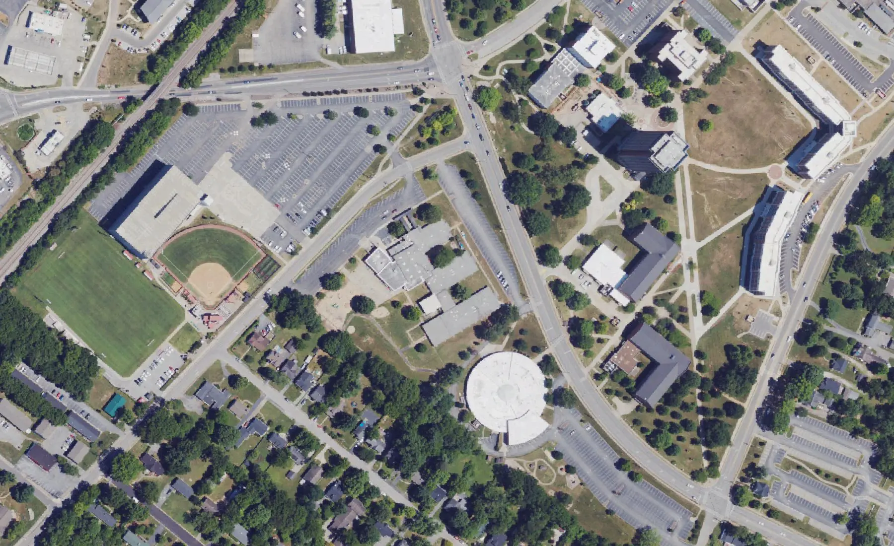 W.R. McNeill Elementary on Creason Drive in Bowling Green, seen from the air in 2022