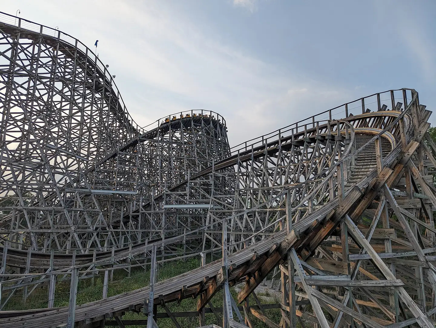 The Kentucky Rumbler wooden roller coaster at Beech Bend Park, which also runs the Splash Lagoon water park
